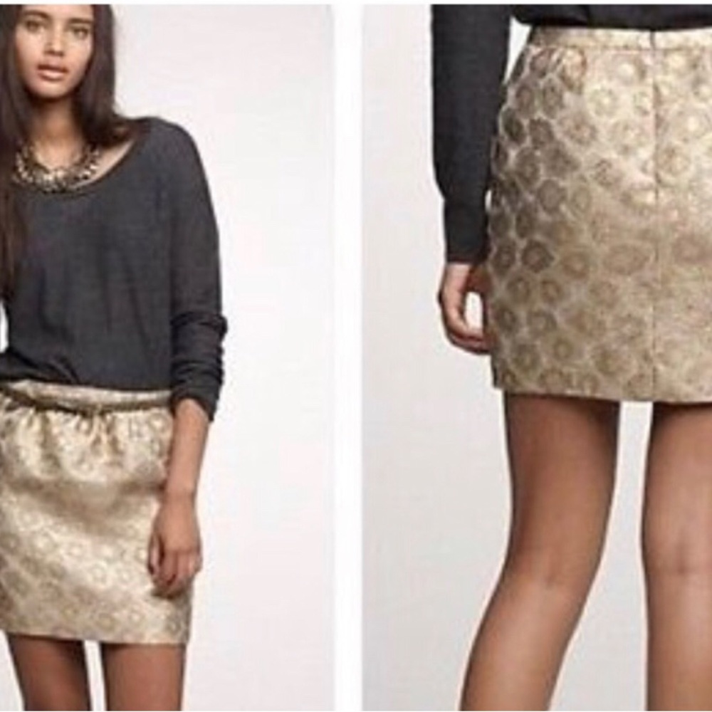 J. Crew Gold Bubble Mini Skirt Cocktail